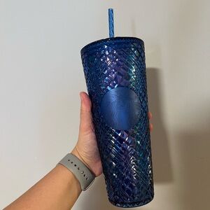 Starbucks Iridescent Blue Tumbler with Straw